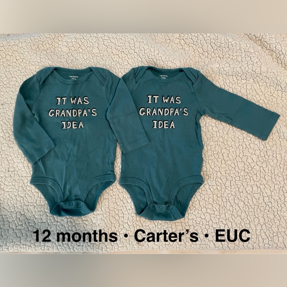 Long sleeve bodysuit, size 12 months by Carter’s